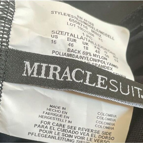 New $188 MIRACLESUIT Women's Iridium Minx One-Piece Slimming Swimsuit Size 16 - Picture 5 of 5